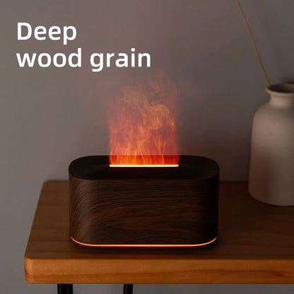 Aromatherapy Diffuser with Flame Effect, Essential Oil Diffuser and Cool Mist Humidifier, Silent Humidifier for Home and Bedroom