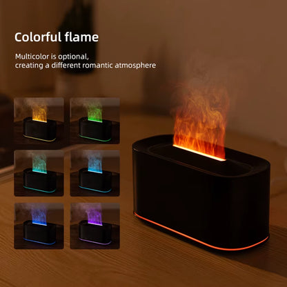 Aromatherapy Diffuser with Flame Effect, Essential Oil Diffuser and Cool Mist Humidifier, Silent Humidifier for Home and Bedroom